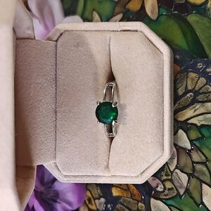 Emerald Faux Gemstone Fashion Ring - Size 8 3/4